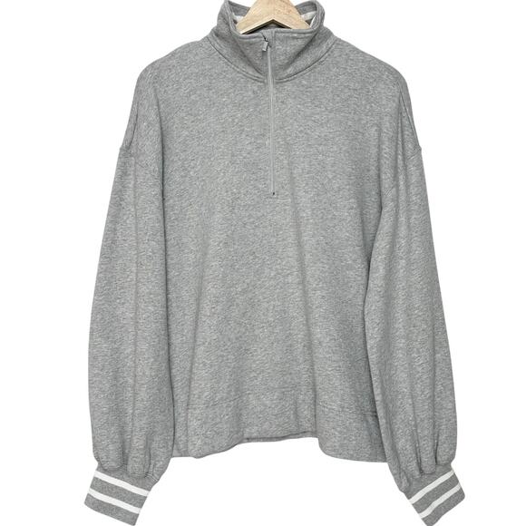 Tuckernuck Heathered Gray Carlson Quarter Zip Sweatshirt | SZ L - Picture 5 of 16